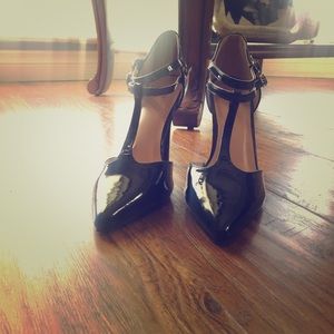 Jgoods Black Ankle Strap Heels
